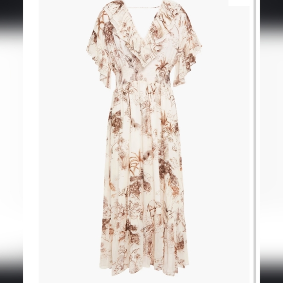 Sandro Ruffled Gauze Dress Sz.M - Picture 3 of 10